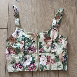 Floral Crop Top with Adjustable Straps